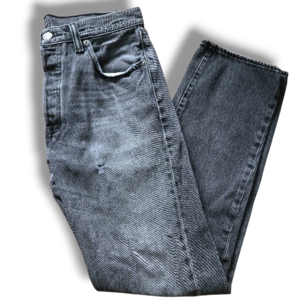 Levi’s 501 Jeans W30 L32 Grey Black Stretch Button Fly Made in Mexico RN54023